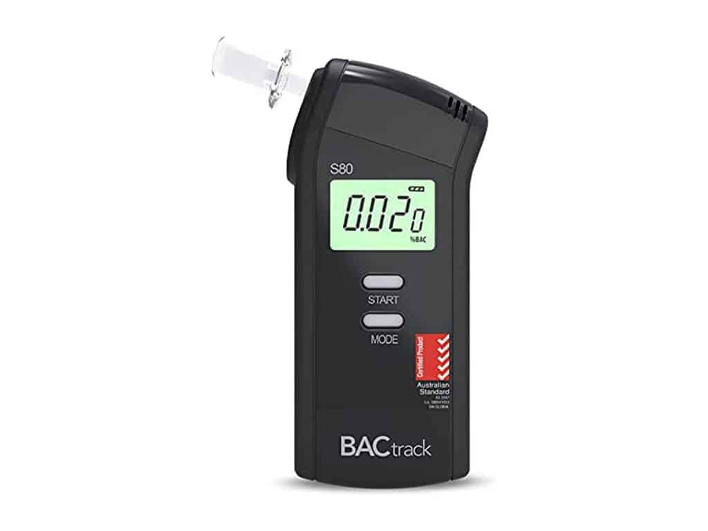 A breathalyser showing BAC result