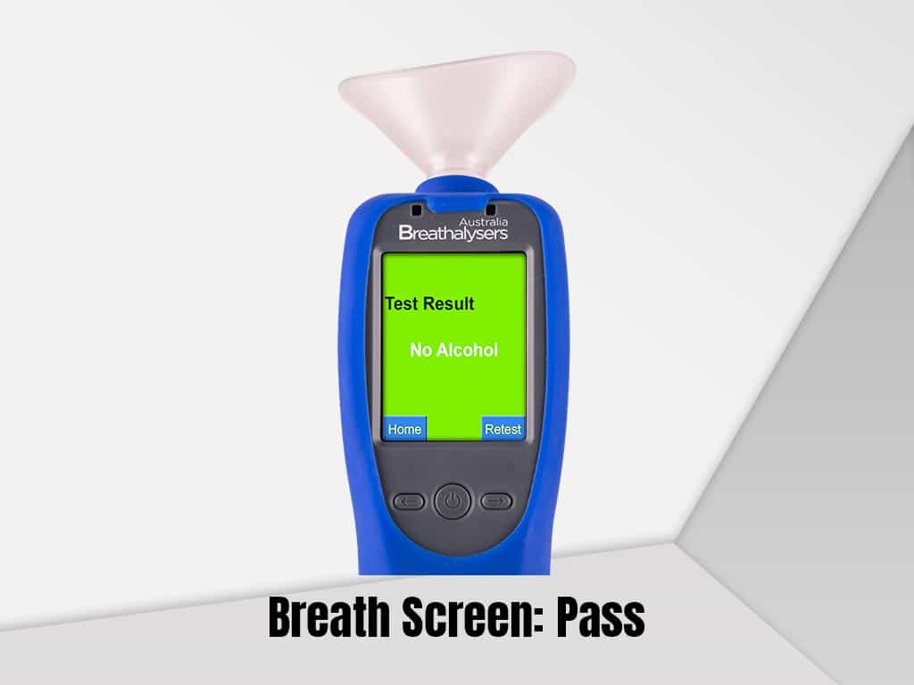 A workplace breathalyzer with a sampling cup
